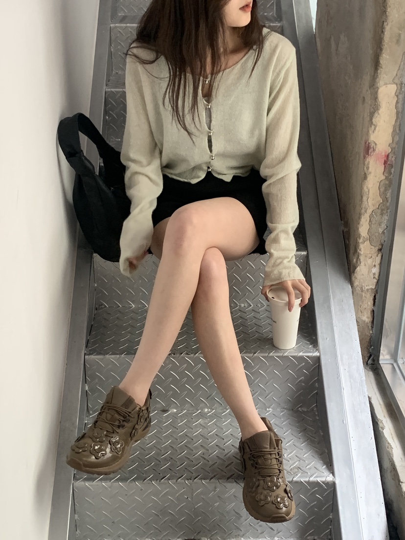 LOGARDEN韓國直郵㊣東大門實拍女裝新品休閑針織衫羊毛衫雙面LO GARDEN針織衫