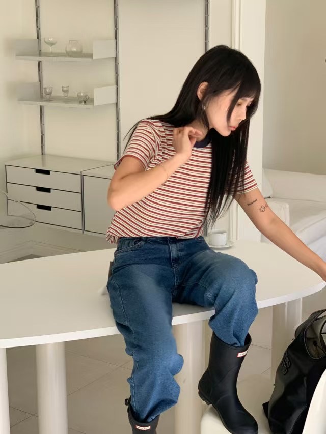 BIRTHDAY-OT韓國直郵㊣東大門實拍女裝新品休閑時尚人氣T恤BIRTHDAY-OTT恤