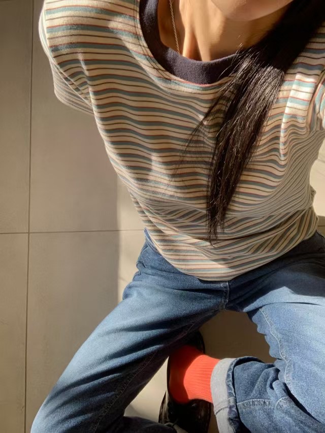 BIRTHDAY-OT韓國直郵㊣東大門實拍女裝新品休閑時尚人氣T恤BIRTHDAY-OTT恤圖色2