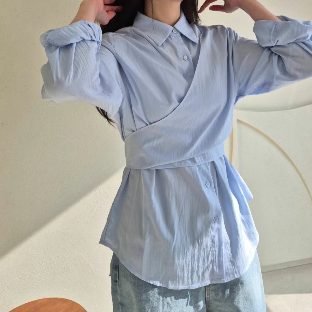 GOBSLMURI-곱슬머리-T韓國直郵㊣東大門實拍女裝新品人氣襯衫蕾絲衫GOBSLMURI-2件起襯衫/蕾絲衫圖色3