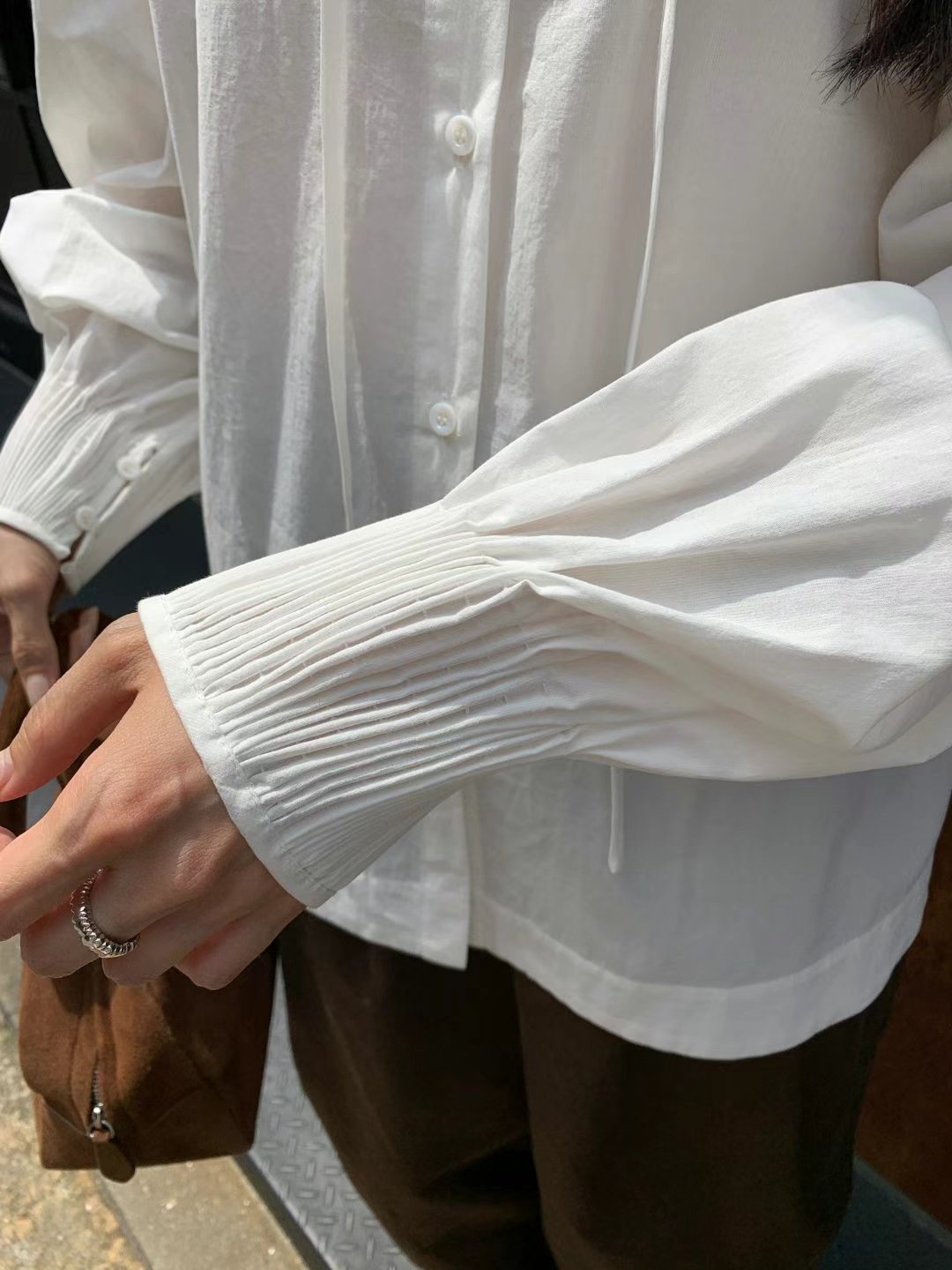 BROTE韓國㊣直郵東大門代購女裝新款人氣襯衫蕾絲衫蝴蝶結寬松BROTE襯衫/蕾絲衫