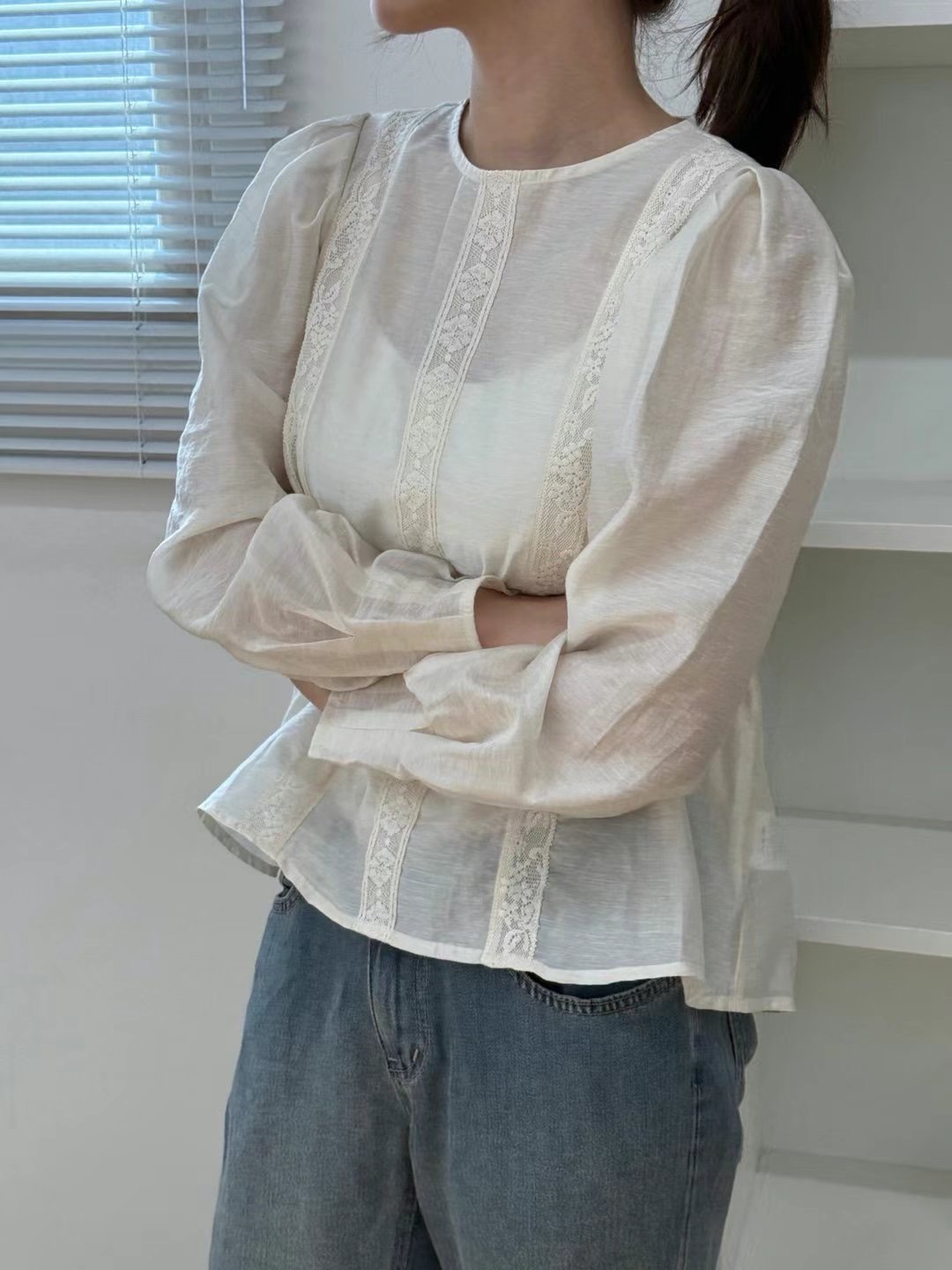 BROTE韓國直郵㊣女裝新品休閑推薦時尚人氣25春夏襯衫蕾絲衫BROTE襯衫/蕾絲衫