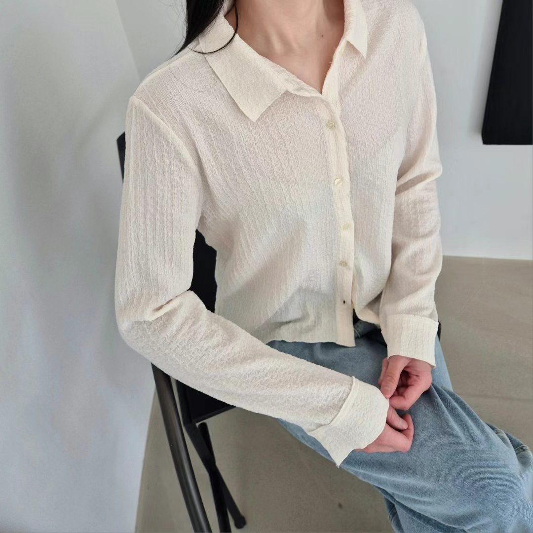 GOBSLMURI-곱슬머리-T東大門直郵女士新款職業襯衫蕾絲衫GOBSLMURI-2件起襯衫/蕾絲衫