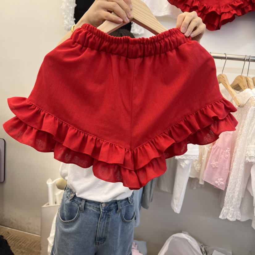 BEEN-A直郵韓國代購㊣女裝新品休閑25春夏時尚人氣短褲荷葉邊BEEN-A短褲