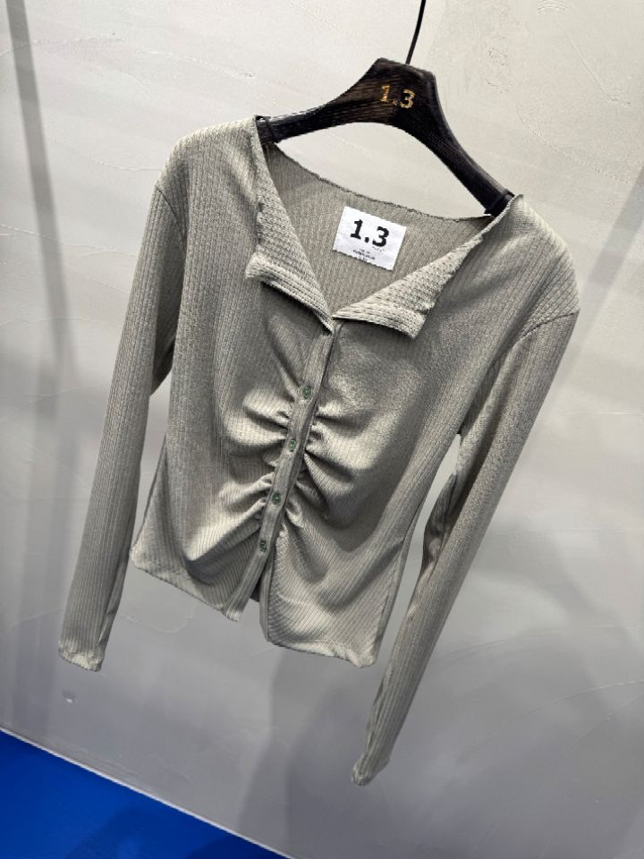 1.3東大門直郵女士新品熱賣25春夏時尚推薦人氣長袖T恤開衫1.3長袖T恤