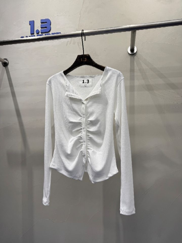 1.3東大門直郵女士新品熱賣25春夏時尚推薦人氣長袖T恤開衫1.3長袖T恤