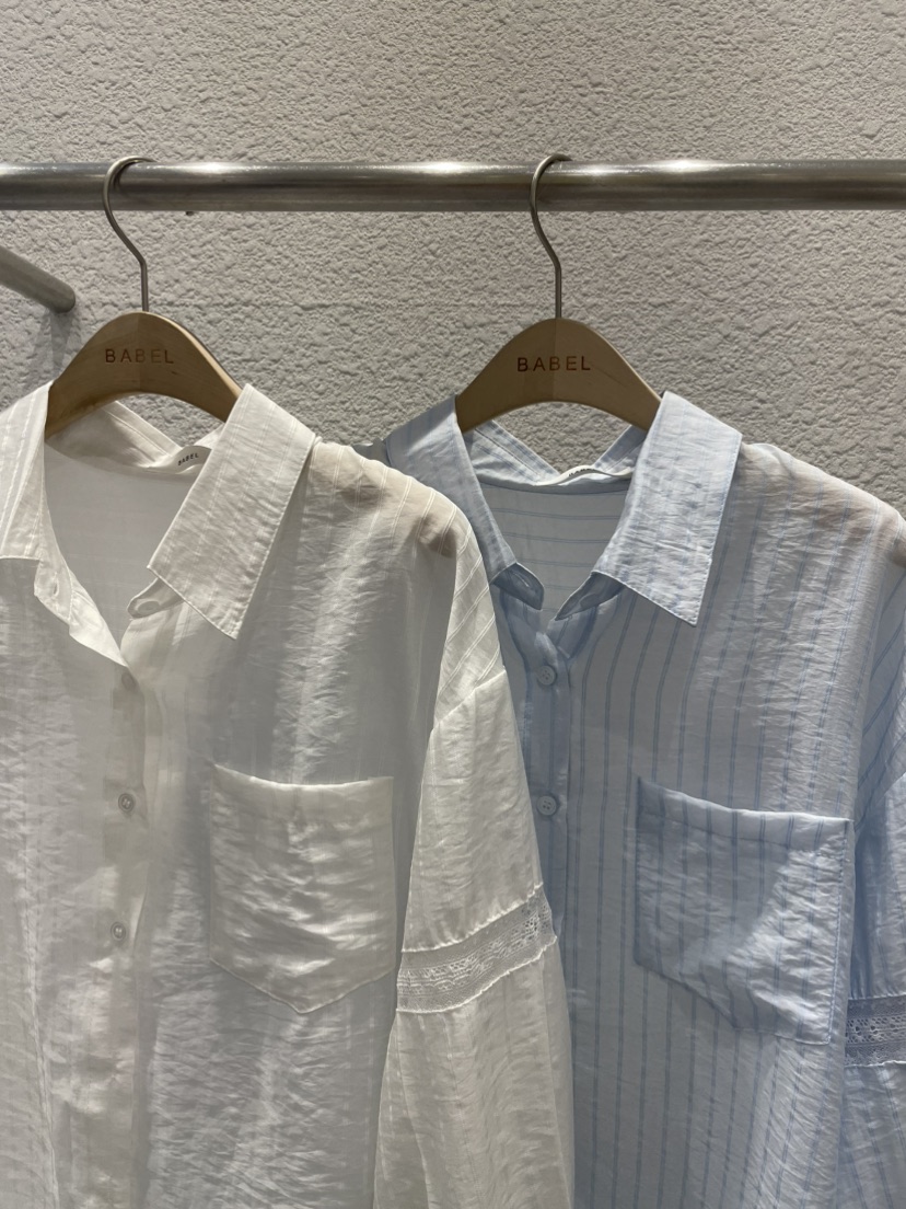 BABEL韓國直郵女裝新款25春夏熱賣人氣休閑職業真品襯衫蕾絲衫BABEL襯衫/蕾絲衫