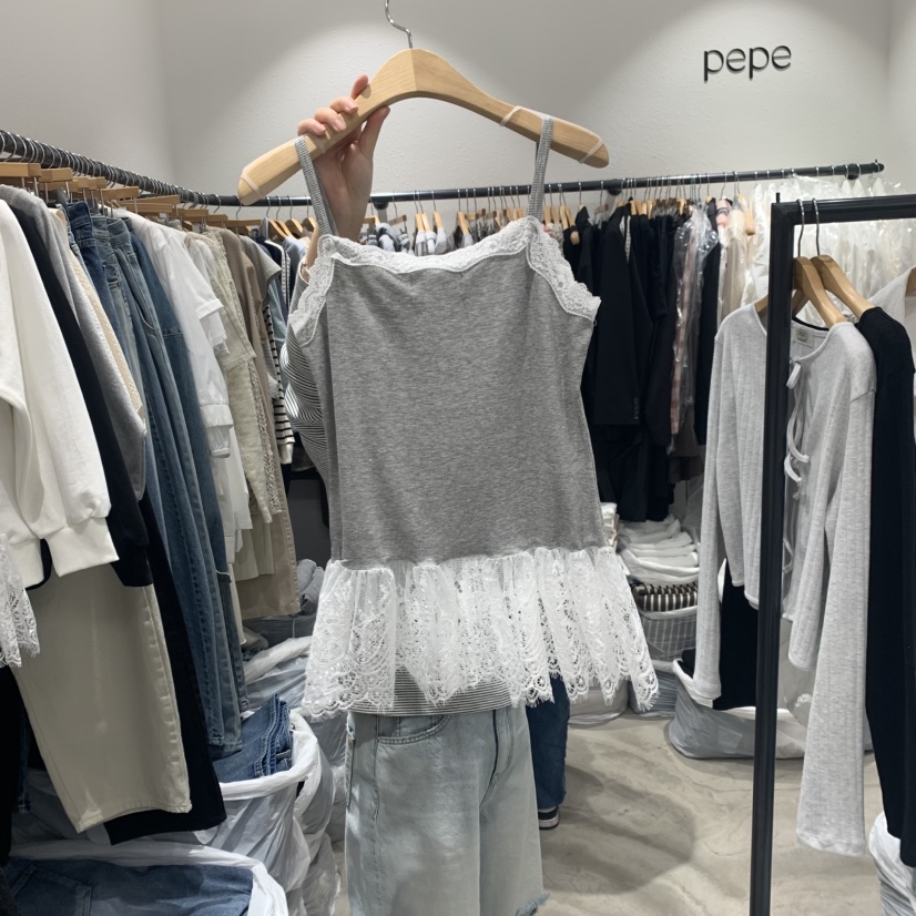 ALMOND PEPE東大門直郵女裝新品熱賣25春夏時尚休閑吊帶背心ALMOND PEPE吊帶/背心
