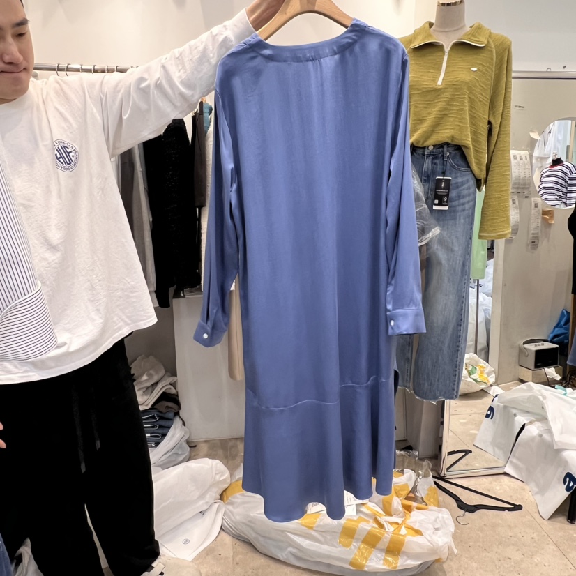 DUPLO韓國代購女士新品真品人氣職業熱賣推薦時尚連衣裙天絲DUPLO連衣裙