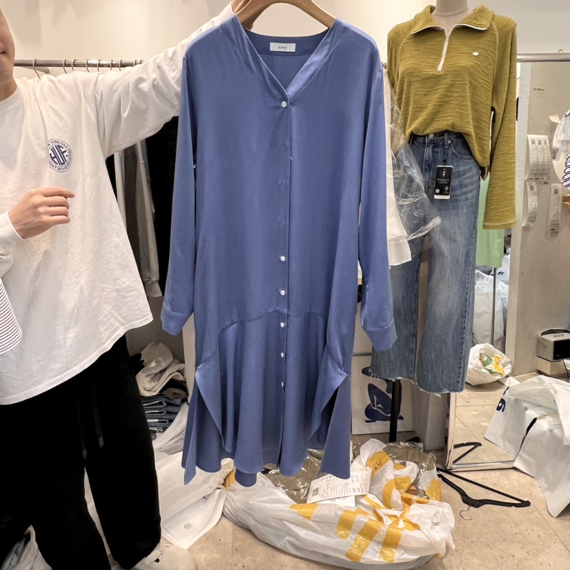 DUPLO韓國代購女士新品真品人氣職業熱賣推薦時尚連衣裙天絲DUPLO連衣裙圖色2