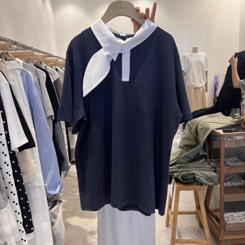 TAN&COMO韓國代購女士新品時尚休閑25春夏職業熱賣T恤tan-COMOT恤圖色3