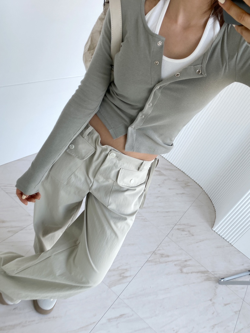 CLOTH直郵韓國代購㊣女裝新品人氣休閑熱賣推薦時尚休閑褲口袋CLOTH休閑褲