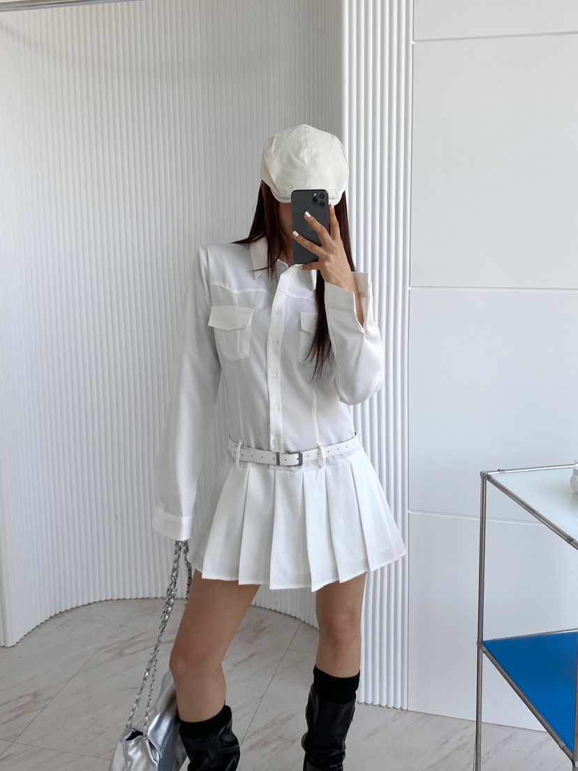 CLOTH直郵韓國代購㊣女裝新品推薦人氣職業連衣裙不含腰帶褶皺CLOTH連衣裙