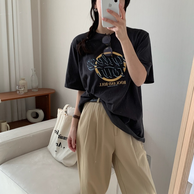 HELLO JINI韓國直郵㊣女裝新品人氣熱賣推薦休閑25春夏T恤HELLO JINIT恤