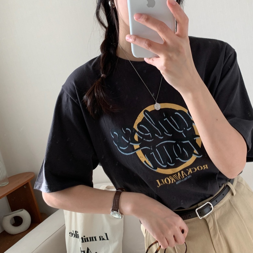 HELLO JINI韓國直郵㊣女裝新品人氣熱賣推薦休閑25春夏T恤HELLO JINIT恤圖色2