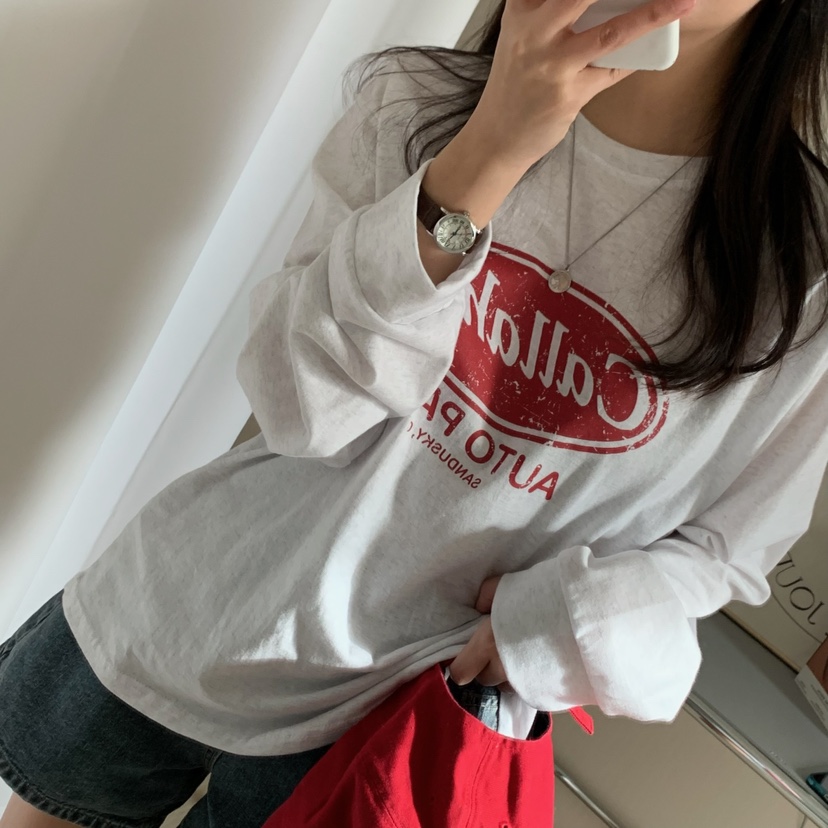 HELLO JINI韓國直郵㊣女裝新款職業25春夏人氣推薦長袖T恤HELLO JINI長袖T恤
