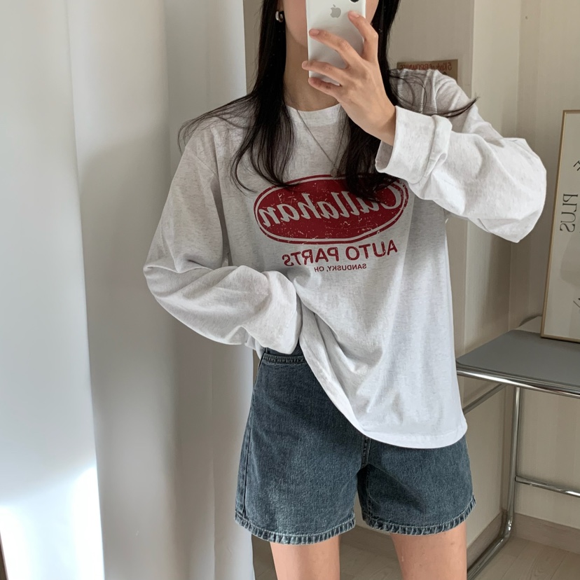 HELLO JINI韓國直郵㊣女裝新款職業25春夏人氣推薦長袖T恤HELLO JINI長袖T恤