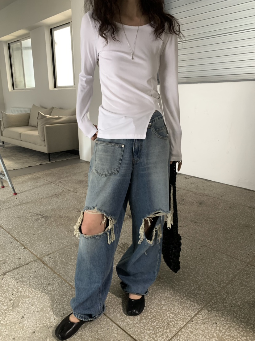 MONDAYMORING直郵韓國代購㊣女裝新款職業25春夏時尚長袖T恤MONDAYMORING長袖T恤