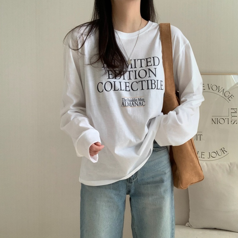 HELLO JINI韓國㊣直郵東大門代購女裝新款推薦熱賣長袖T恤HELLO JINI長袖T恤
