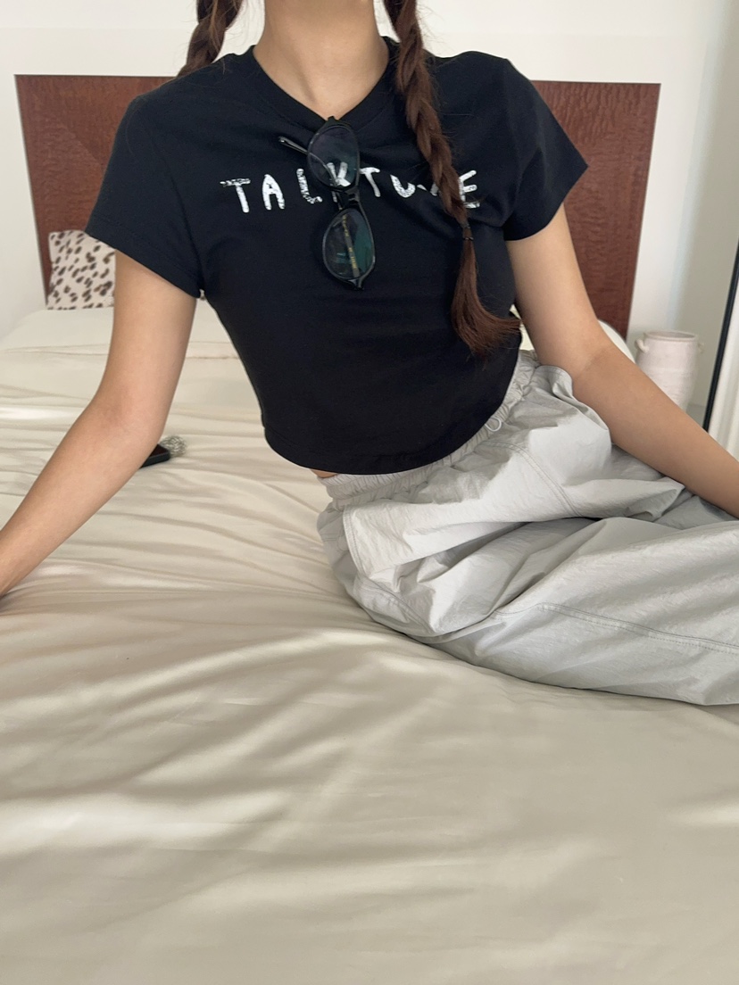 OUPPT直郵韓國代購㊣女裝新款熱賣25春夏職業推薦人氣休閑T恤OUPPTT恤圖色2
