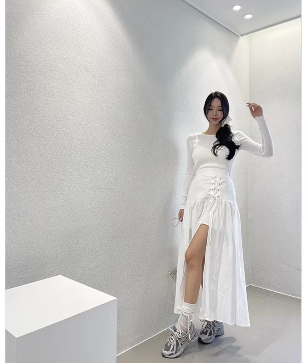 BLACK LINE韓國㊣直郵東大門代購女裝新品25春夏推薦人氣長裙BLACK LINE長裙