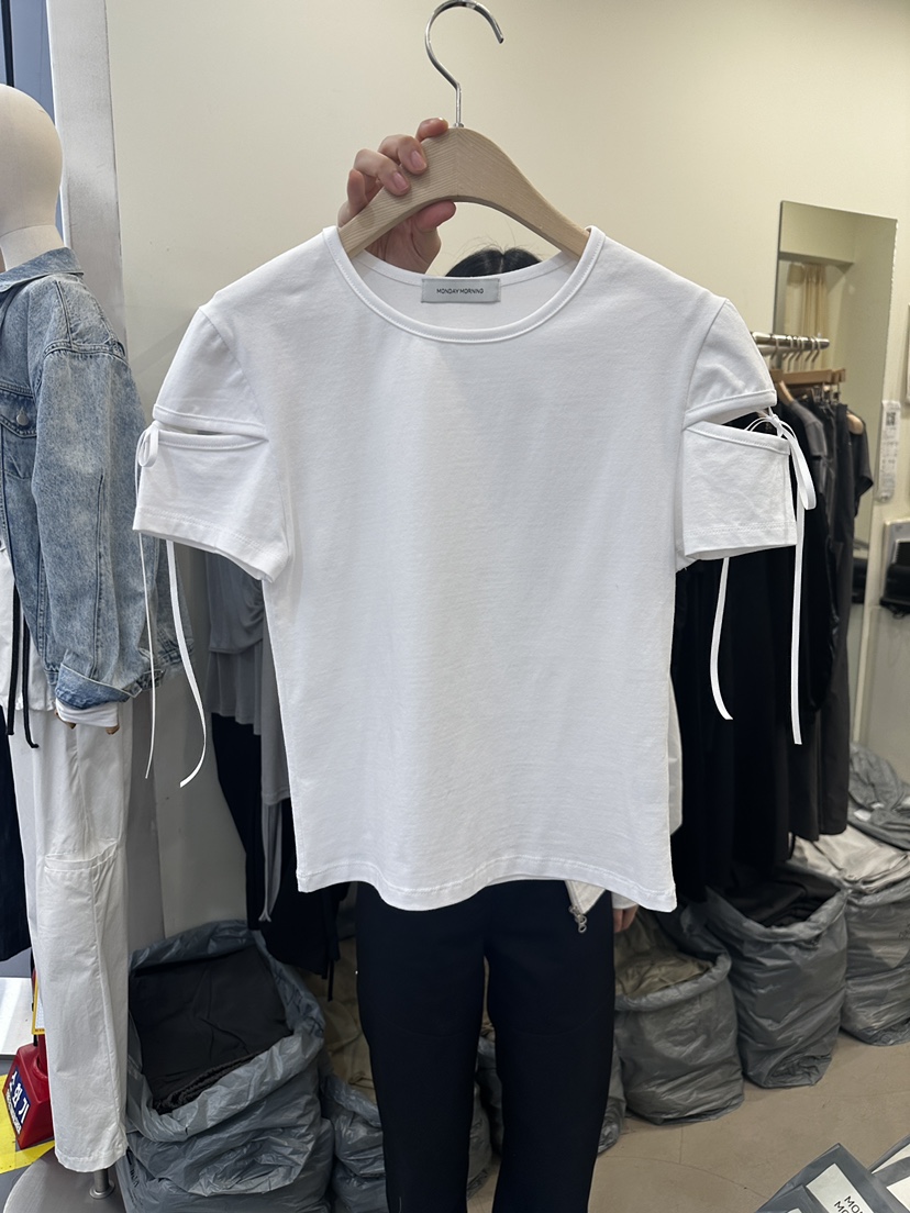 MONDAYMORING韓國直郵㊣女裝新品25春夏推薦時尚人氣休閑T恤MONDAYMORINGT恤圖色2