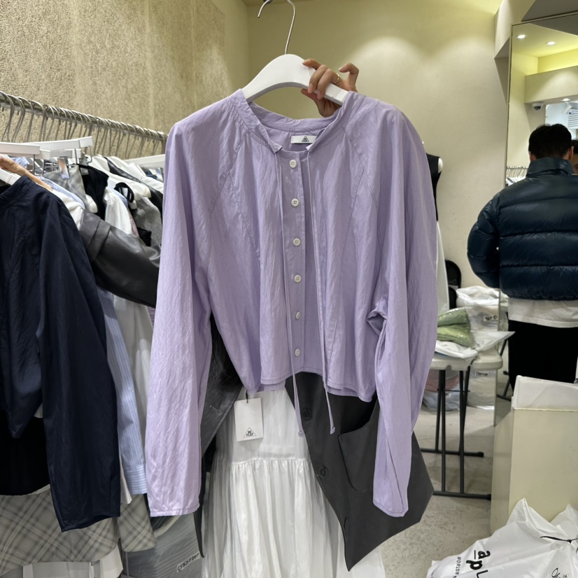REFLAT韓國㊣直郵東大門代購女裝新品休閑25春夏襯衫蕾絲衫REFLAT襯衫/蕾絲衫圖色1