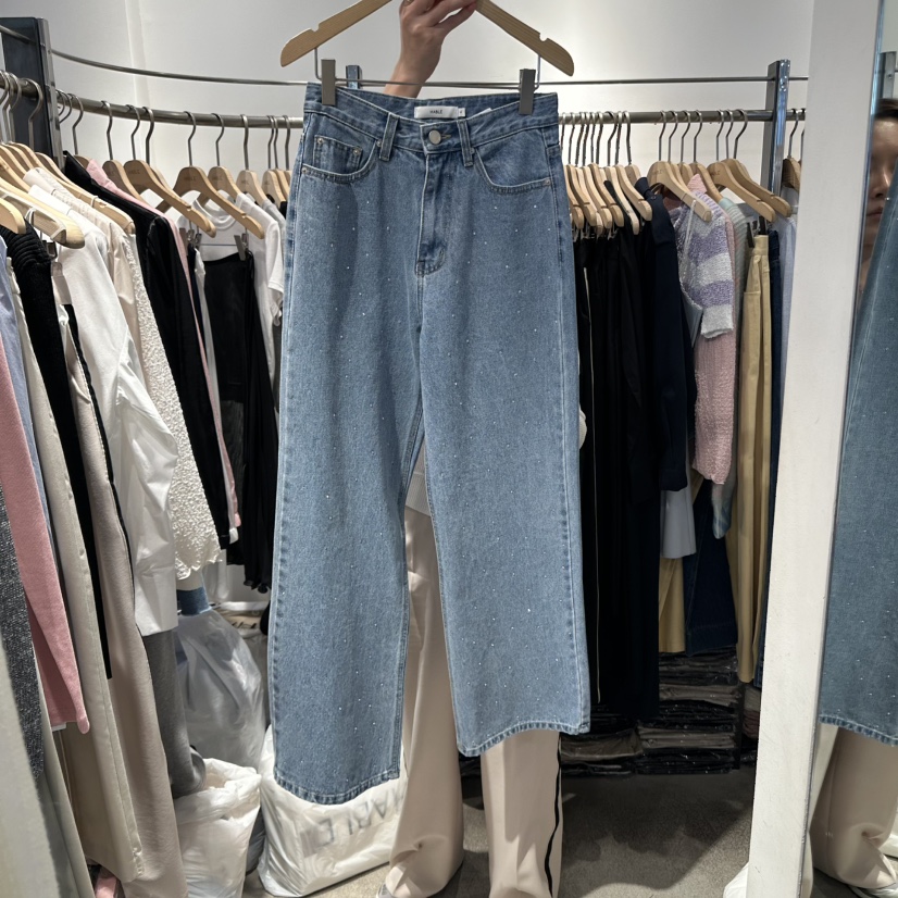 HABLE直郵韓國代購㊣女裝新品熱賣職業時尚人氣推薦25春夏牛仔褲HABLE牛仔褲