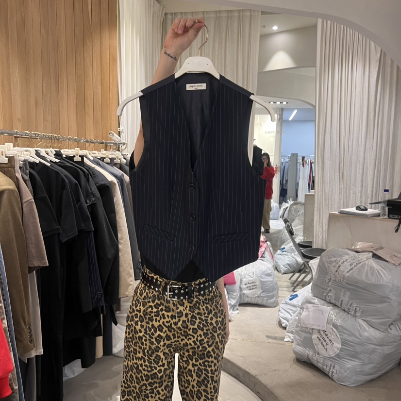 PAPERMOON韓國直郵女裝新品真品人氣休閑熱賣25春夏職業馬甲paper moon馬甲