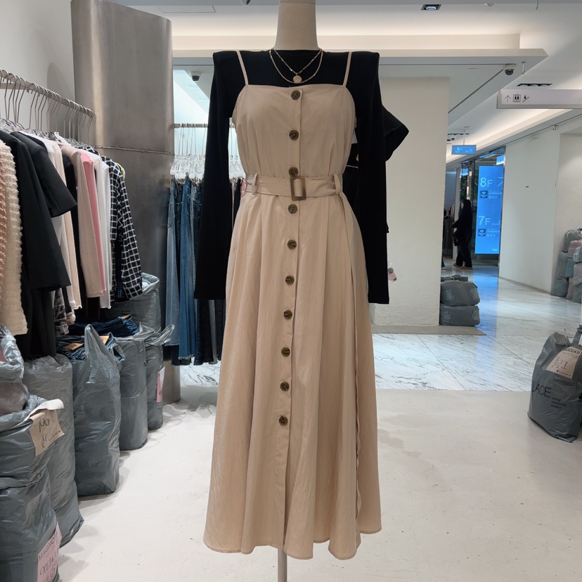 MAGNOLIA36-P東大門代購女士新款熱賣真品休閑連衣裙含腰帶MAGNOLIA36-P連衣裙圖色2