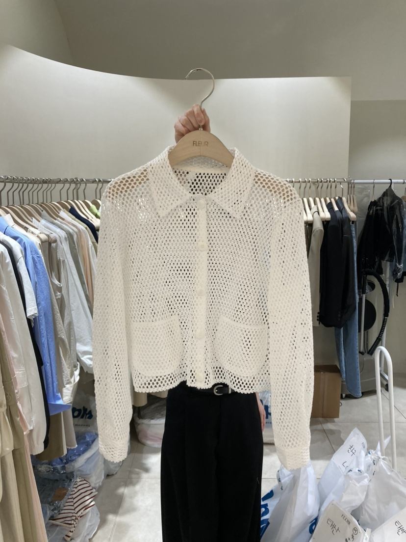 FLEUR-P東大門代購女裝新品真品25春夏人氣襯衫蕾絲衫開衫FLEUR襯衫/蕾絲衫圖色1