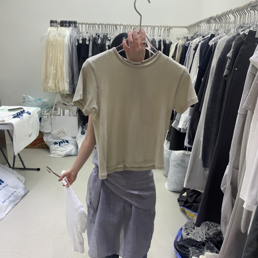 PADO東大門實拍女裝新款時尚職業25春夏熱賣休閑推薦人氣T恤PADOT恤圖色2