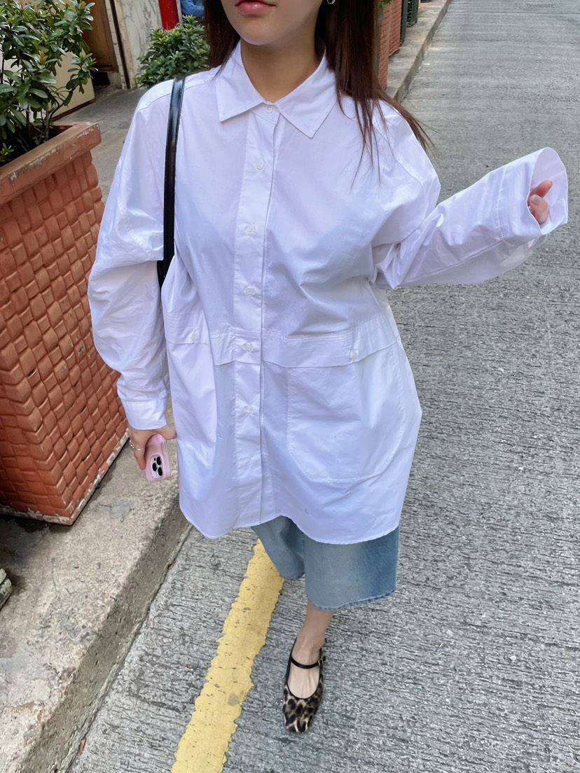 BYRING東大門實拍女裝新款真品熱賣休閑25春夏襯衫蕾絲衫口袋BYRING襯衫/蕾絲衫