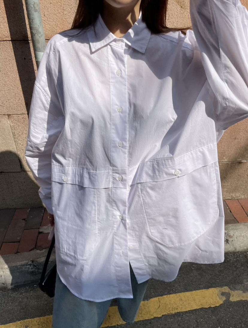 BYRING東大門實拍女裝新款真品熱賣休閑25春夏襯衫蕾絲衫口袋BYRING襯衫/蕾絲衫
