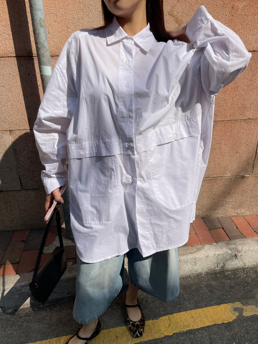 BYRING東大門實拍女裝新款真品熱賣休閑25春夏襯衫蕾絲衫口袋BYRING襯衫/蕾絲衫