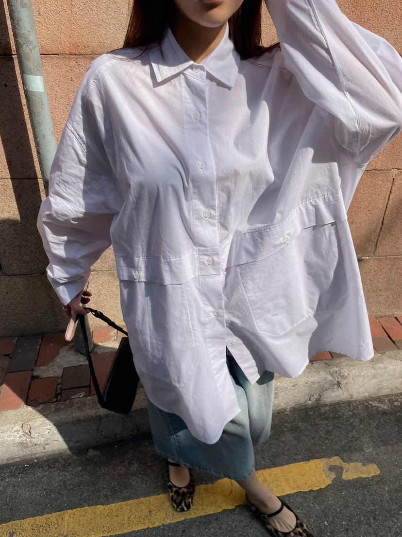 BYRING東大門實拍女裝新款真品熱賣休閑25春夏襯衫蕾絲衫口袋BYRING襯衫/蕾絲衫
