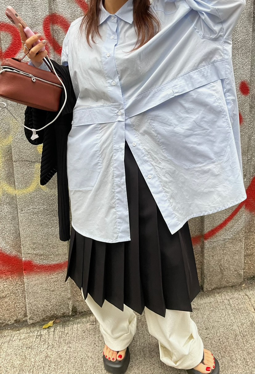 BYRING東大門實拍女裝新款真品熱賣休閑25春夏襯衫蕾絲衫口袋BYRING襯衫/蕾絲衫