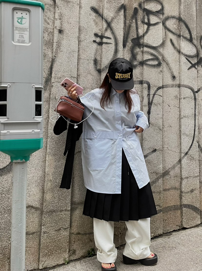 BYRING東大門實拍女裝新款真品熱賣休閑25春夏襯衫蕾絲衫口袋BYRING襯衫/蕾絲衫