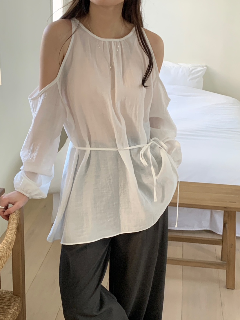 FRILL-T東大門實拍女士新品25春夏人氣推薦時尚襯衫蕾絲衫FRILL-T襯衫/蕾絲衫