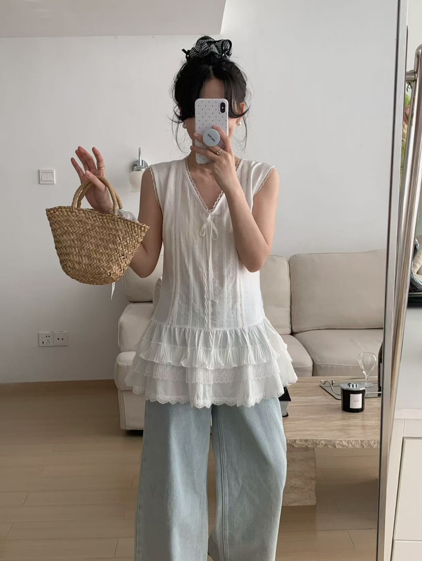 CRONG韓國代購女士新品熱賣休閑推薦25春夏時尚人氣連衣裙蕾絲CRONG連衣裙