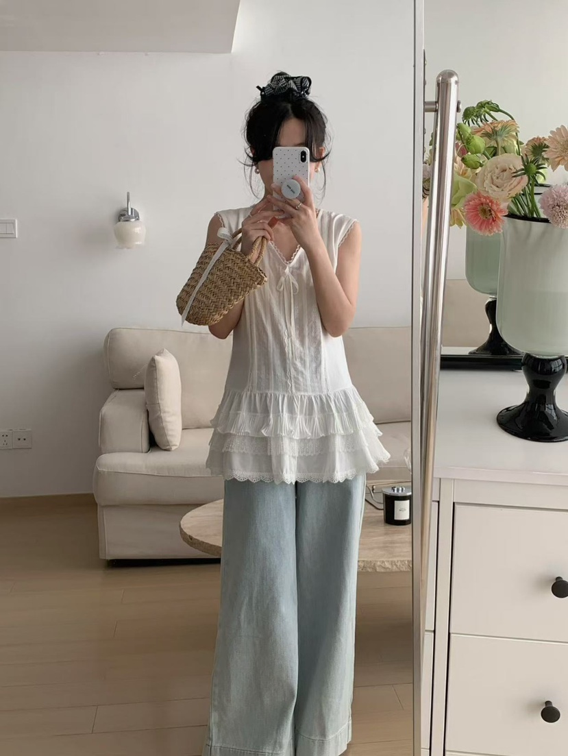CRONG韓國代購女士新品熱賣休閑推薦25春夏時尚人氣連衣裙蕾絲CRONG連衣裙