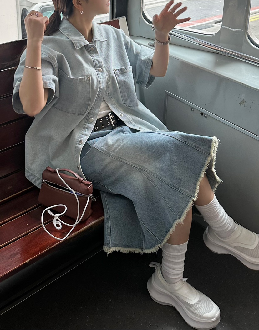 BYRING東大門實拍女士新品推薦時尚休閑半身裙中短裙復古短款BYRING半身裙/中短裙