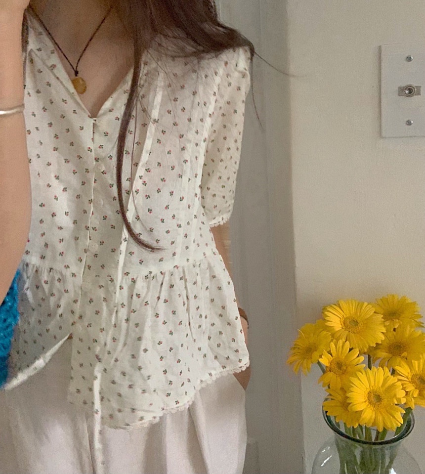 FRILL-T韓國直郵女裝新品休閑人氣推薦職業熱賣襯衫蕾絲衫FRILL-T襯衫/蕾絲衫