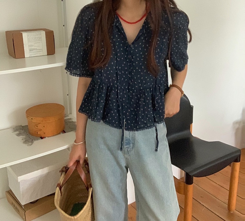 FRILL-T韓國直郵女裝新品休閑人氣推薦職業熱賣襯衫蕾絲衫FRILL-T襯衫/蕾絲衫