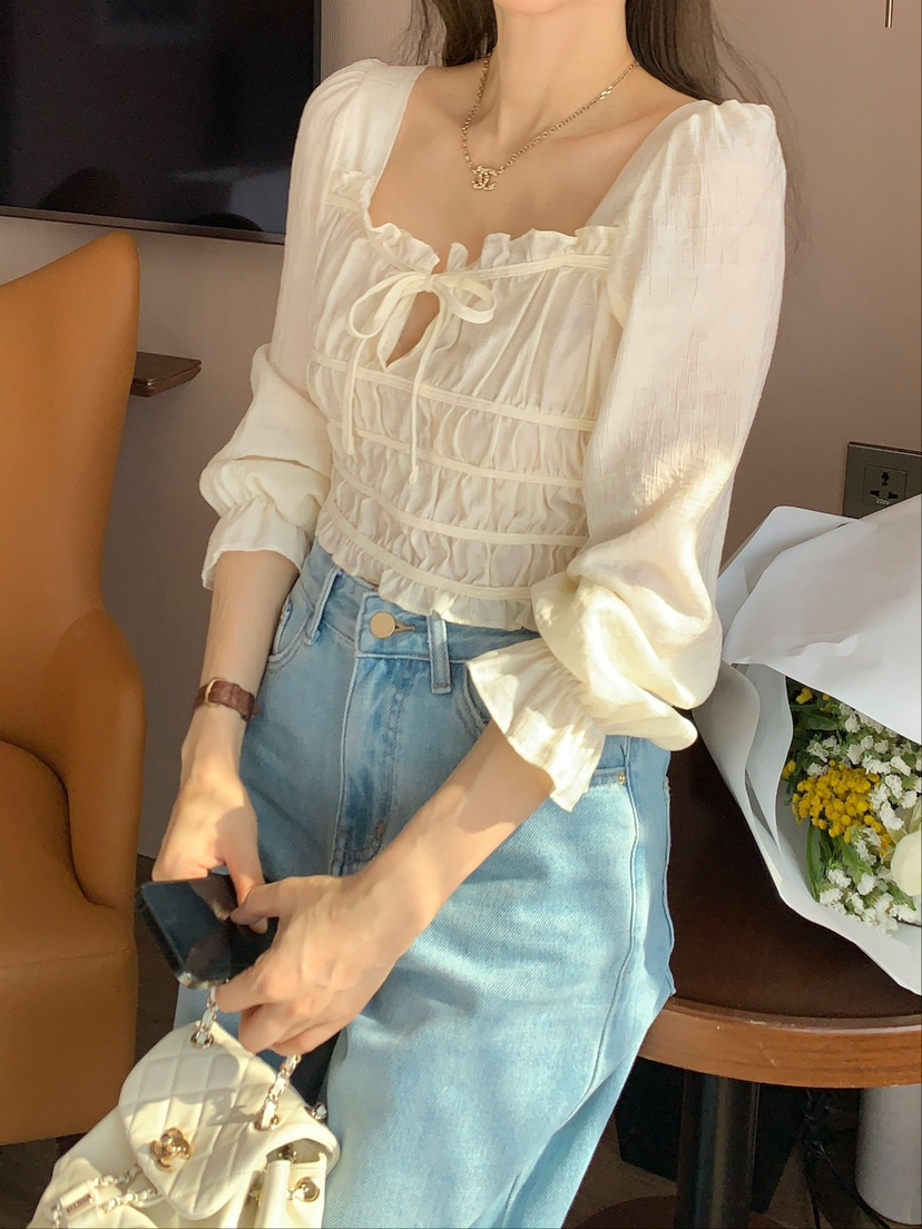 CRONG東大門代購女士新品休閑職業時尚熱賣推薦人氣襯衫蕾絲衫CRONG襯衫/蕾絲衫