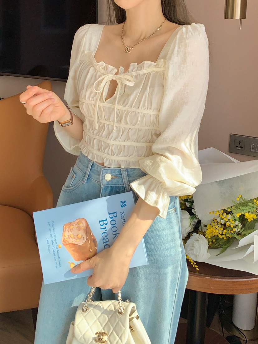 CRONG東大門代購女士新品休閑職業時尚熱賣推薦人氣襯衫蕾絲衫CRONG襯衫/蕾絲衫