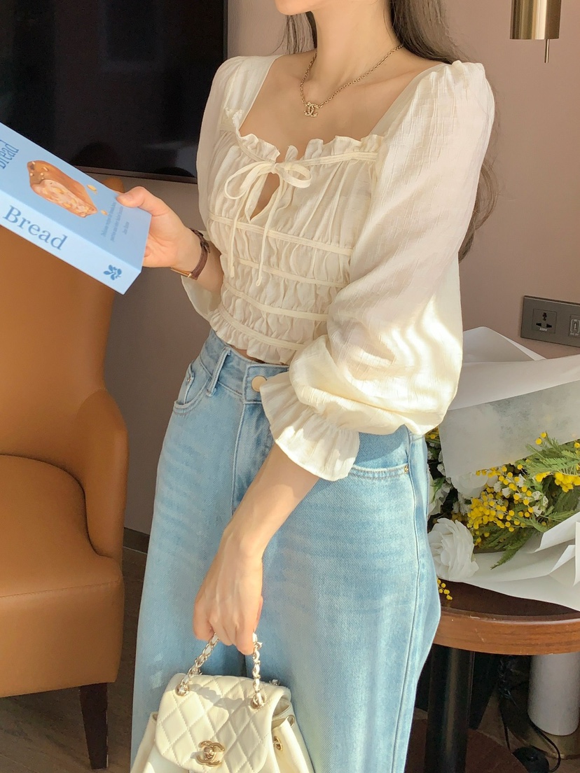 CRONG東大門代購女士新品休閑職業時尚熱賣推薦人氣襯衫蕾絲衫CRONG襯衫/蕾絲衫