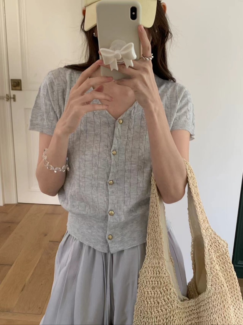 CRONG東大門實拍女裝新款25春夏推薦職業時尚休閑人氣針織衫CRONG針織衫圖色3