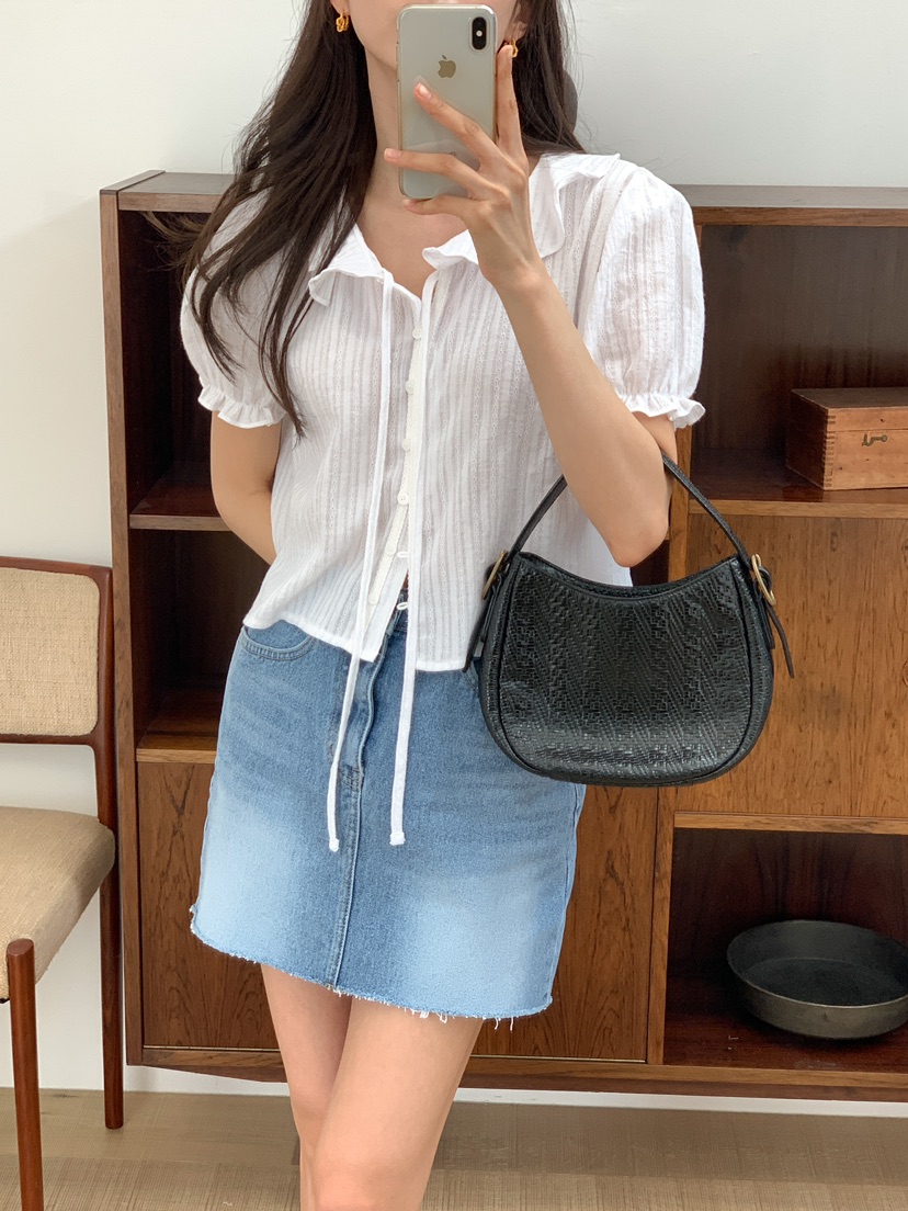 FRILL-T韓國代購女士新款職業休閑熱賣時尚襯衫蕾絲衫蕾絲FRILL-T襯衫/蕾絲衫