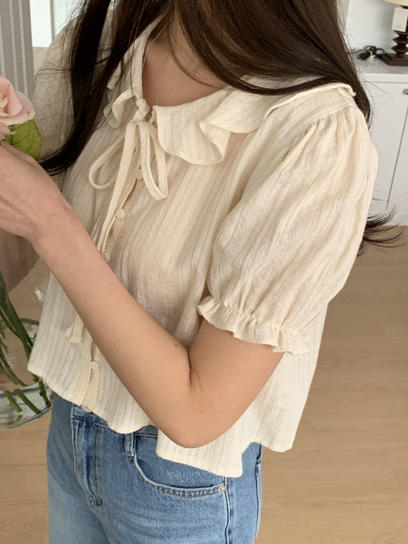 FRILL-T韓國代購女士新款職業休閑熱賣時尚襯衫蕾絲衫蕾絲FRILL-T襯衫/蕾絲衫
